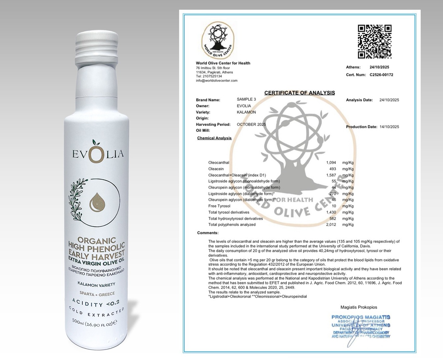 EVOLIA PLATINUM 2000+ polyfenolů BIO Extra panenský olivový olej 0,2 500ml